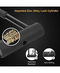 Nakto Lock Heavy Duty Bike Lock Bicycle U Lock, 16mm Shackle and 4ft/6ft Length Security Cable with Sturdy Mounting Bracket for Bicycle