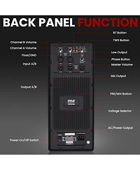 Pyle 15'' 3000W Active Powered Subwoofer Box System with Professional Design