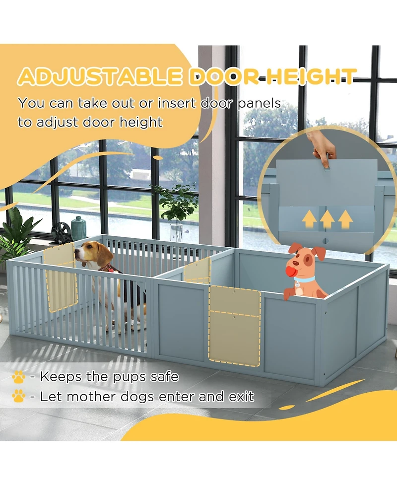 PawHut Whelping Box Dogs Newborn Puppy Supplies for Mama's Comfort