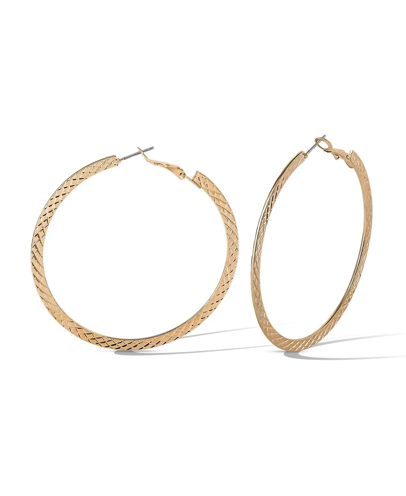 Jessica Simpson Textured Gold-Tone Large Hoop Earrings