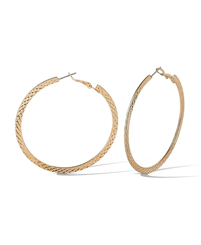 Jessica Simpson Textured Gold-Tone Large Hoop Earrings