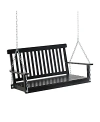 Flynama 2-Seater Hanging Porch Swing Outdoor Patio Swing Chair Seat with Slatted Build and Chains, 440lbs Weight Capacity