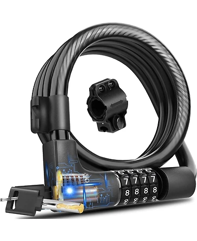 Bike Lock Cable with Combination,High Security 5-Digit Resettable Combination Bicycle Lock Anti-Theft, with Mounting Bracket for Bikes and Scooters-12