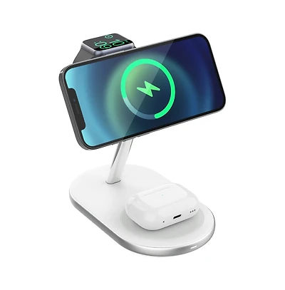 Ventev 15W Ultrafast 3 in 1 Wireless Charging Stand-White