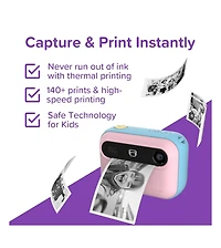 New myFirst Camera Insta 20 (Cotton Candy) Kids Instant Print Digital Camera with 16MP Photo, 1080P Video, Selfie Lens, Thermal Ink-Free Printing, Sup