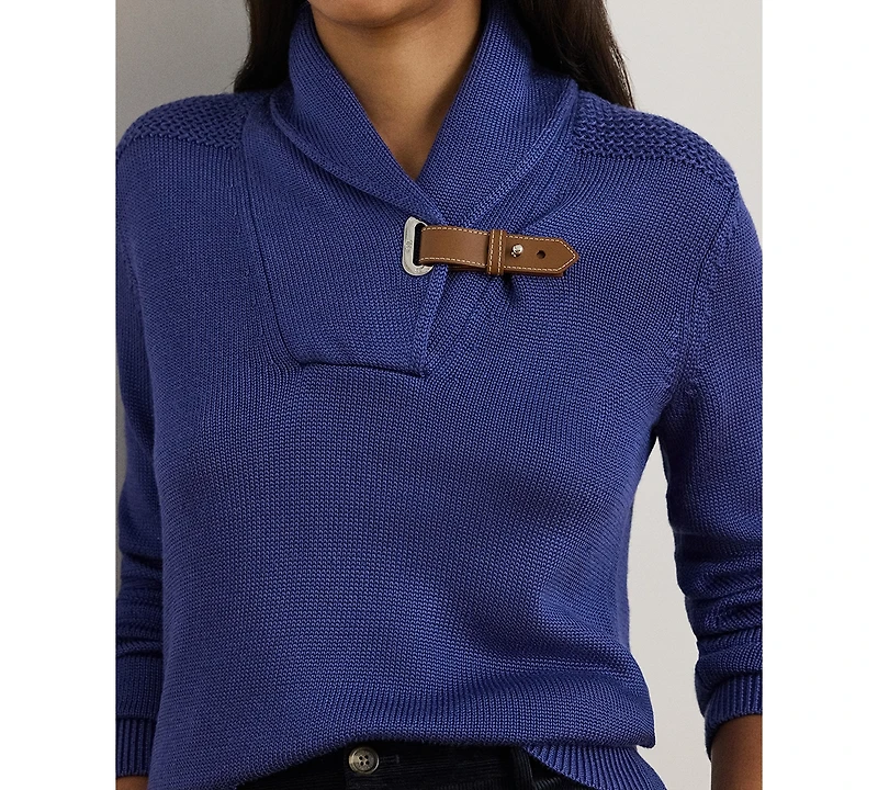 Lauren Ralph Women's Sabree Long Sleeve Buckle-Trim Sweater