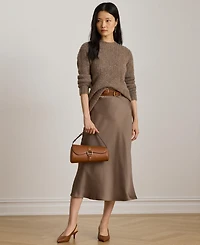 Lauren Ralph Women's Satin Charmeuse Midi Skirt