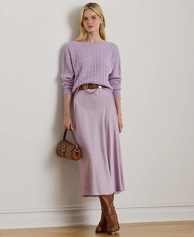 Lauren Ralph Women's Satin Charmeuse Midi Skirt
