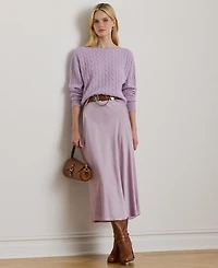 Lauren Ralph Women's Satin Charmeuse Midi Skirt
