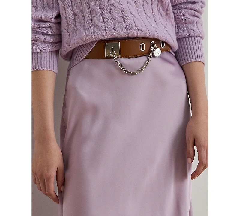 Lauren Ralph Women's Satin Charmeuse Midi Skirt