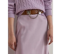 Lauren Ralph Women's Satin Charmeuse Midi Skirt