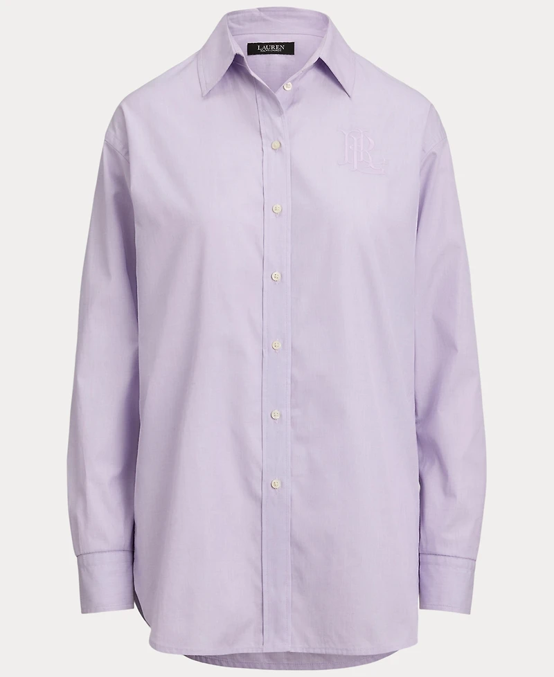 Lauren Ralph Women's Long Sleeve Relaxed Fit Cotton Shirt