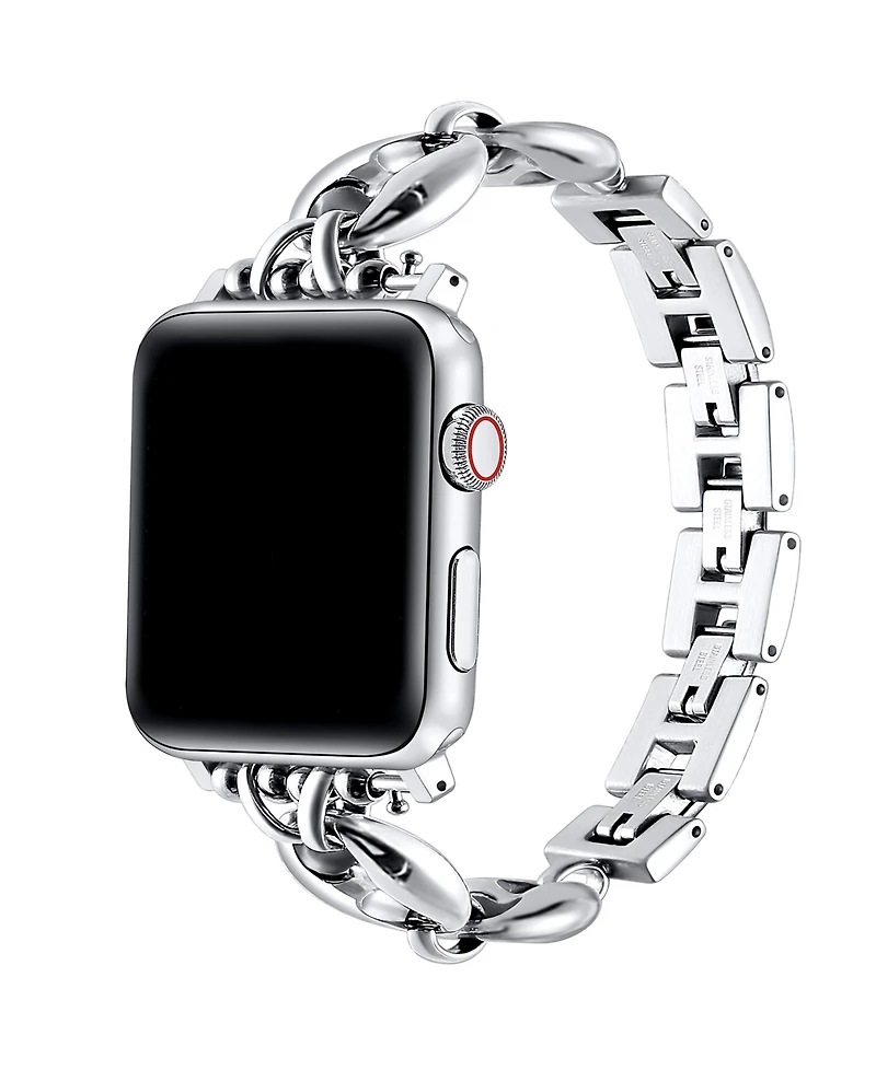 Posh Tech Poppy Silver Stainless Steel Link Band for Apple Watch