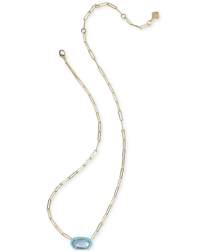 Kendra Scott Elisa Enamel Frame Paperclip Necklace, 17" + 3" extender