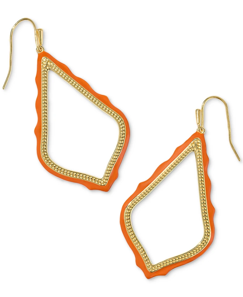 Kendra Scott Gold-Tone Sophee Brown Open Frame Drop Earrings