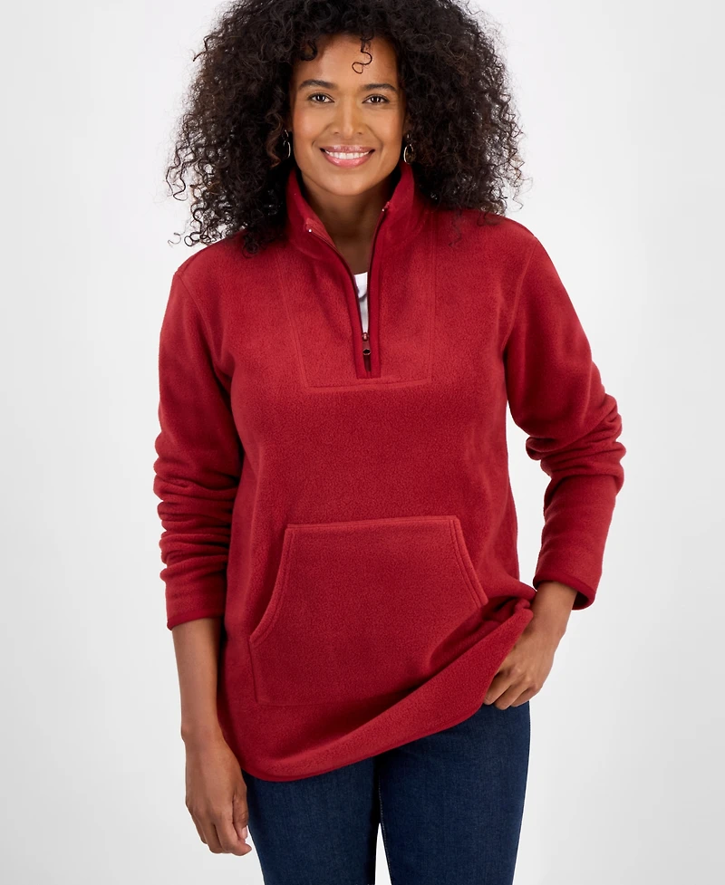 Style & Co Women's Polar Fleece Quarter-Zip Mock-Neck Sweatshirt, Created for Macy's