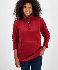 Style & Co Women's Polar Fleece Quarter-Zip Mock-Neck Sweatshirt, Created for Macy's