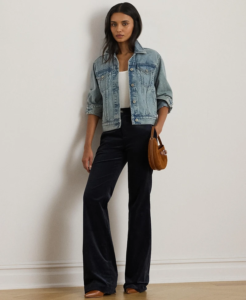 Lauren Ralph Women's Paizley Rigid Denim Trucker Jacket