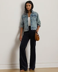 Lauren Ralph Women's Paizley Rigid Denim Trucker Jacket