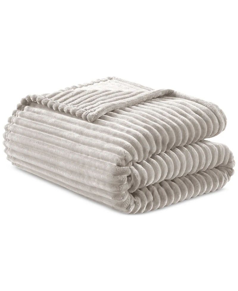 Arch Studio Ribbed Plush Blanket, Twin, Macy's Exclusive