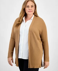 Jones New York Plus Size Open-Front Long-Sleeve Cardigan