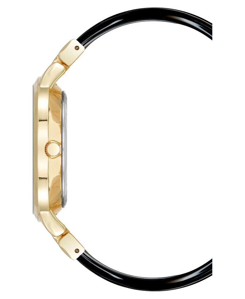 Anne Klein Women's Quartz Tan Acetate and Gold-Tone Metal Alloy Bangle Watch, 36mm