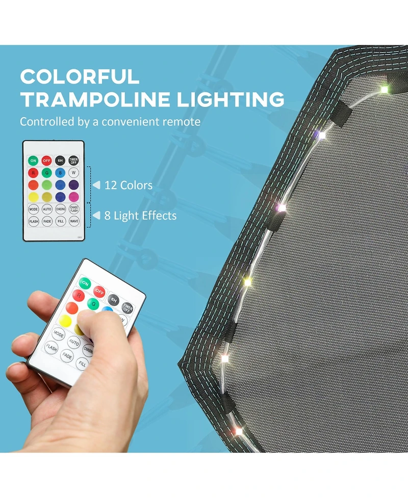 Soozier 45" Rebounder Trampoline with Led Light & Adjustable Handle,