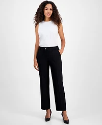 Kasper Women's Mid-Rise Pull-On Straight-Leg Pants, Regular & Petite
