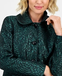 Kasper Women's Damask Peter-Pan-Collar Coat, Regular & Petite