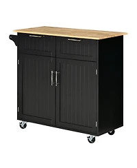 Halifax North America Black Kitchen Trolley: Modern Rolling Cart with Adjustable Shelving