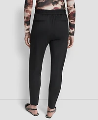 Dkny Women's Double Pleated Ponte Mid Rise Ankle Pants