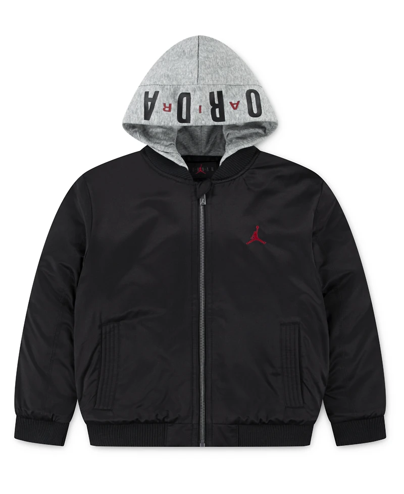 Jordan Toddler and Little Boys Big Logo Hooded Bomber Jacket