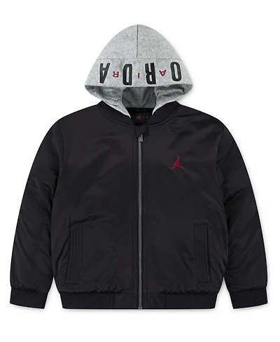 Jordan Toddler and Little Boys Big Logo Hooded Bomber Jacket