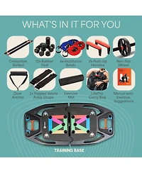 Lifepro Portable Home Gym Push-Up Board with Resistance Bands – Full Body Workout Kit for Strength Training at Home