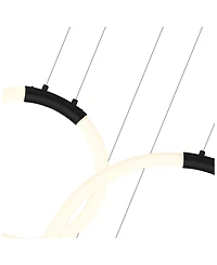 Cwi Lighting 63" Metal Hoops 6 Light Led Chandelier