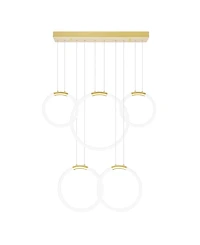 Cwi Lighting 27" Metal Hoops 5 Light Led Chandelier