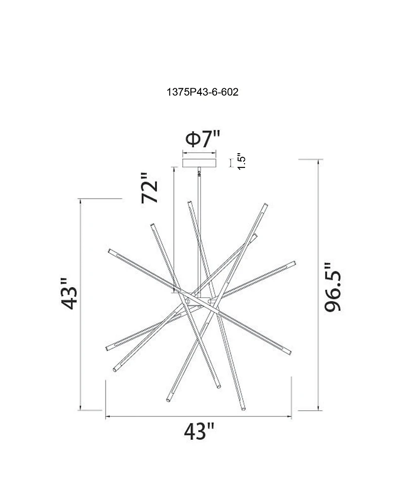 Cwi Lighting 48.5" Metal Oskil Led Integrated Chandelier