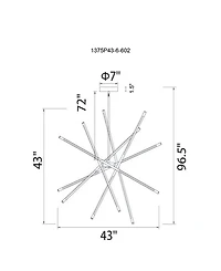 Cwi Lighting 48.5" Metal Oskil Led Integrated Chandelier
