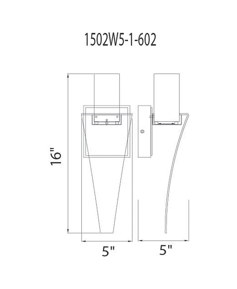Cwi Lighting 16" Metal Catania Led Integrated Wall Light