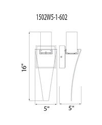Cwi Lighting 16" Metal Catania Led Integrated Wall Light