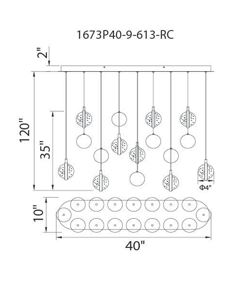 Cwi Lighting 37" Metal Salvador Led Integrated Chandelier