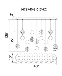 Cwi Lighting 37" Metal Salvador Led Integrated Chandelier