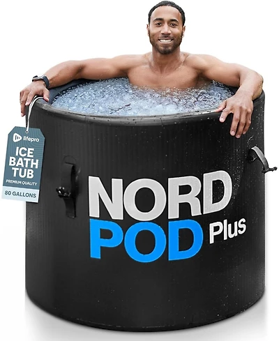 LifePro NordPod Plus Xl Portable Ice Bath Tub – Cold Plunge Tub for Athletes with All-Weather Lid & Air Pump for Outdoor Use