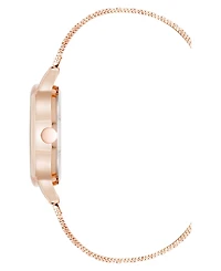 Nine West Women's Quartz Capital Navy and Rose Gold-Tone Stainless Steel Mesh Watch, 34mm