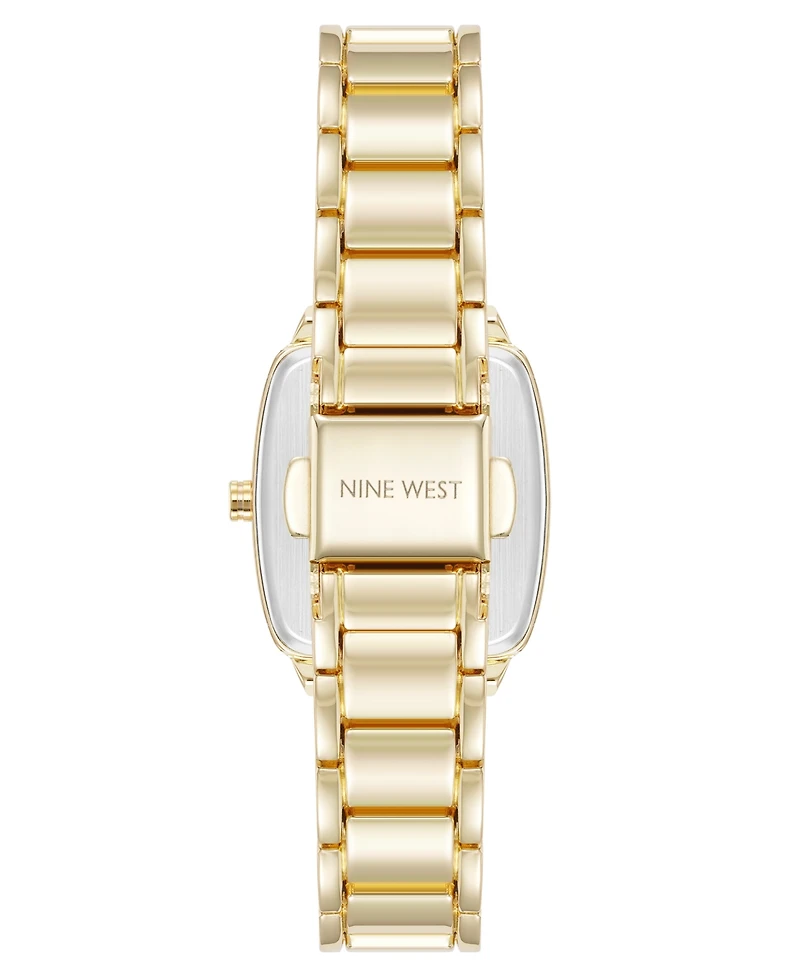 Anne Klein Women's Quartz Cushion Gold-Tone Metal Alloy Watch, 26mm