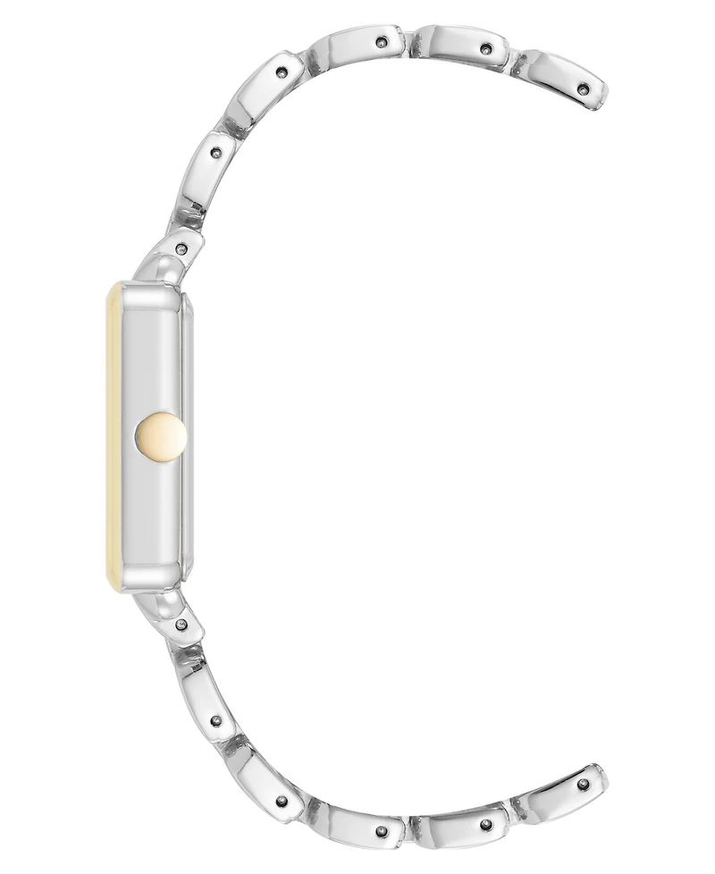 Anne Klein Women's Quartz Square Silver-Tone and Gold-Tone Metal Alloy Watch, 29mm