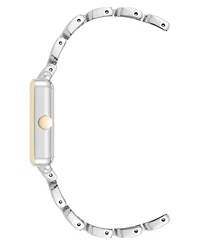Anne Klein Women's Quartz Square Silver-Tone and Gold-Tone Metal Alloy Watch, 29mm