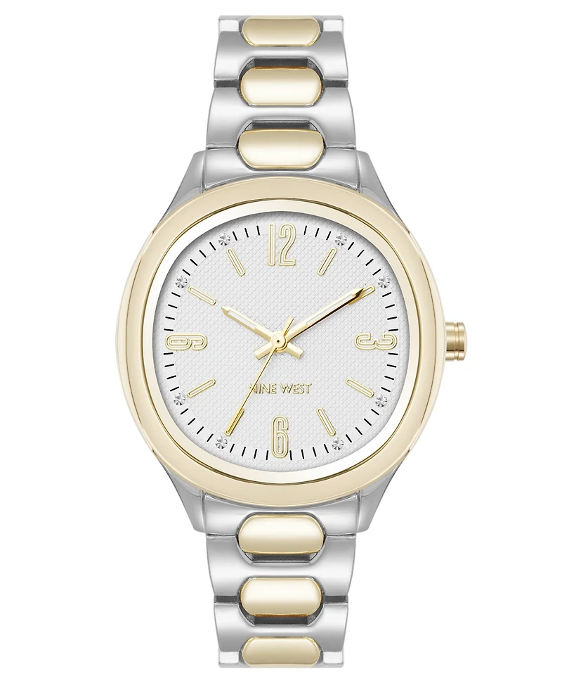 Anne Klein Women's Quartz Unique Silver-Tone and Gold-Tone Metal Alloy Watch, 33mm