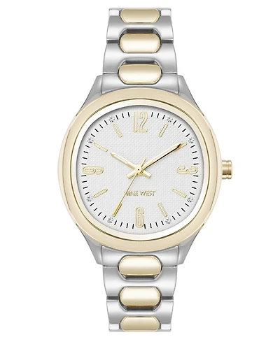 Anne Klein Women's Quartz Unique Silver-Tone and Gold-Tone Metal Alloy Watch, 33mm