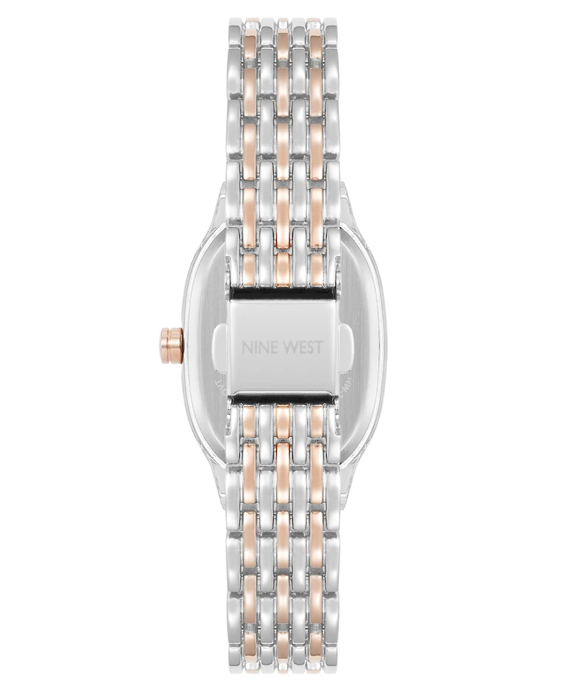 Anne Klein Women's Quartz Delicate Oval Silver-Tone and Rose Gold-Tone Metal Alloy Watch, 23mm